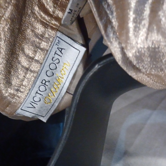 Victor Costa Occasion Womens Size M Metallic Snap Front Blazer Jacket - Picture 5 of 5